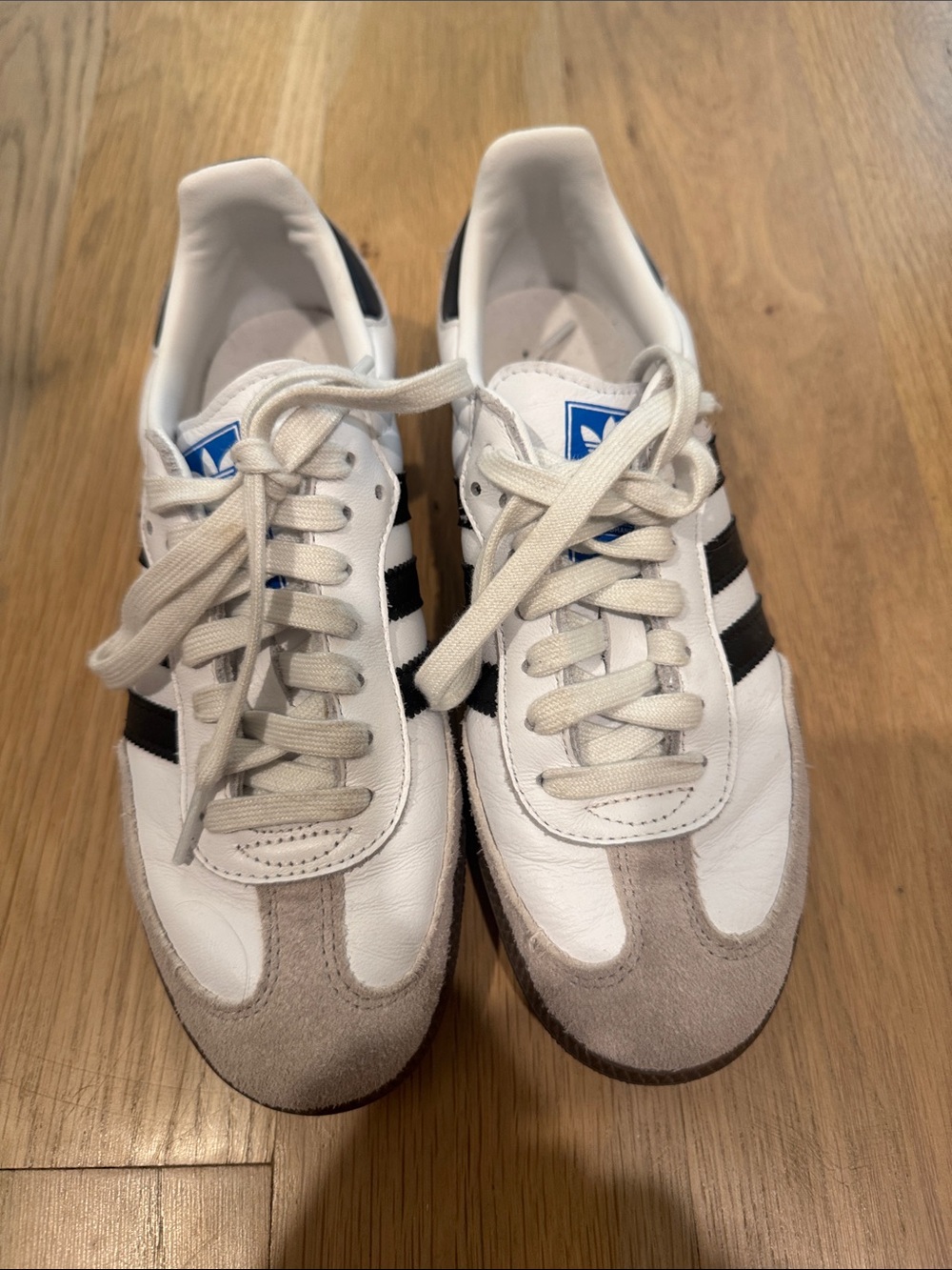 adidas White Black Blue Classic Sneakers